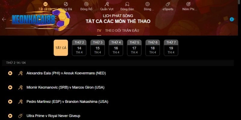 Cập nhật lịch phát sóng cùng nhiều thông tin khác tại trang cá cược