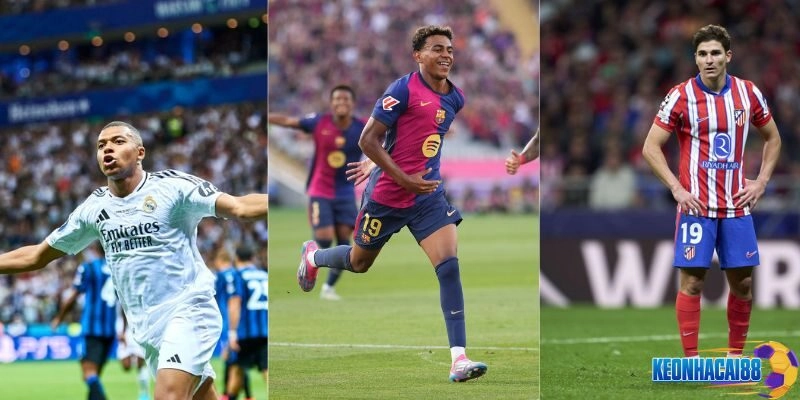 Barca, Real Madrid, Atletico Madrid là 3 CLB đang đứng đầu bảng La Liga mùa 24/25